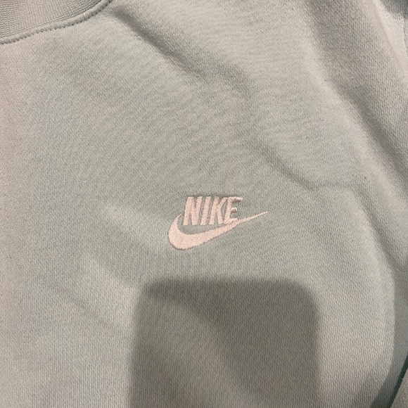 Large Light Blue Men's Nike Fleece Crewneck - Picture 3 of 3